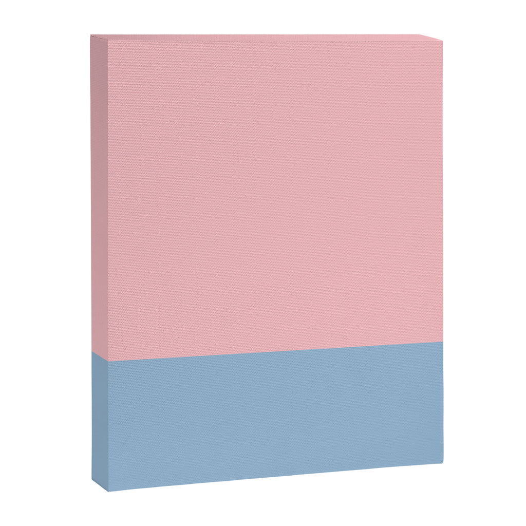 Minimalist Color Block Striped Solid in Pastel Pink and Baby Blue Canvas Print Gallery Image 6