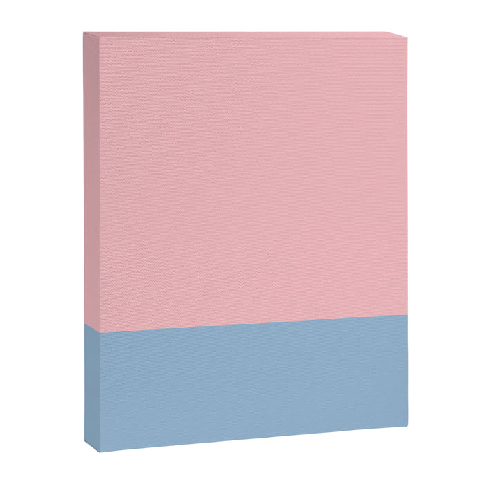 Minimalist Color Block Striped Solid in Pastel Pink and Baby Blue Canvas Print Gallery Image 1
