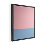 Minimalist Color Block Striped Solid in Pastel Pink and Baby Blue Framed Canvas Print Gallery Image 2