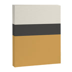 Minimalist Color Block Triple in Muted Mustard Gold, Charcoal, and Cream Beige Canvas Print Gallery Image 8
