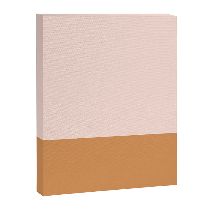 Minimalist Colour Block in Pale Blush Pink and Muted Ochre Canvas Print Gallery Image 1