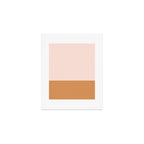 Minimalist Colour Block in Pale Blush Pink and Muted Ochre Art Print Gallery Image 1