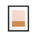 Minimalist Colour Block in Pale Blush Pink and Muted Ochre Framed Art Print Gallery Image 6