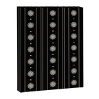 Minimalist Daisy Stripes Geometric Flowers and Stripe Pattern in Black and Almond Cream Canvas Print Gallery Image 8