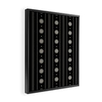 Minimalist Daisy Stripes Geometric Flowers and Stripe Pattern in Black and Almond Cream Framed Canvas Print Gallery Image 2