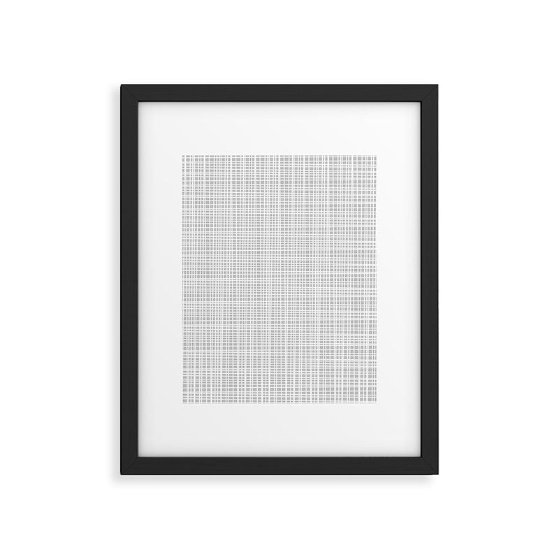 Minimalist Fine Weave Pattern in Gray and White Framed Art Print Gallery Image 6