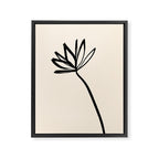 Minimalist Flower Black and Almond Cream Framed Canvas Print Gallery Image 6