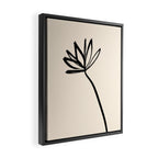 Minimalist Flower Black and Almond Cream Framed Canvas Print Gallery Image 2