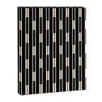 Minimalist Geo Chain Block Stripe Vertical Pattern in Black and Cream Canvas Print Gallery Image 8