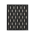 Minimalist Geo Chain Block Stripe Vertical Pattern in Black and Cream Framed Canvas Print Gallery Image 8