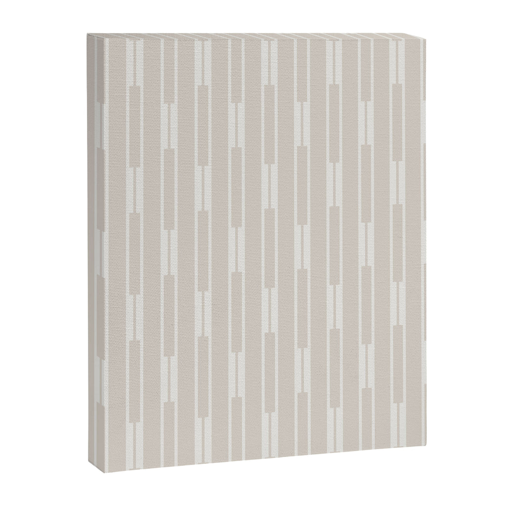 Minimalist Geo Chain Neutral Vertical  Stripe Pattern in Mushroom Beige and Cream Canvas Print Gallery Image 8