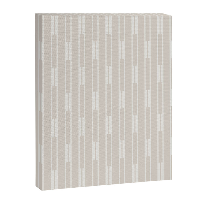 Minimalist Geo Chain Neutral Vertical  Stripe Pattern in Mushroom Beige and Cream Canvas Print Gallery Image 1