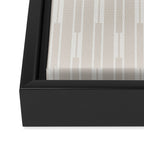 Minimalist Geo Chain Neutral Vertical  Stripe Pattern in Mushroom Beige and Cream Framed Canvas Print Gallery Image 3
