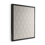 Minimalist Geo Chain Neutral Vertical  Stripe Pattern in Mushroom Beige and Cream Framed Canvas Print Gallery Image 2