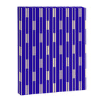 Minimalist Geo Chain Vertical Block Stripe Pattern in Cobalt Blue and Beige Canvas Print Gallery Image 8
