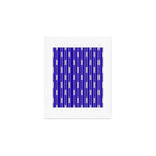 Minimalist Geo Chain Vertical Block Stripe Pattern in Cobalt Blue and Beige Art Print Gallery Image 1