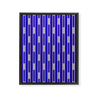 Minimalist Geo Chain Vertical Block Stripe Pattern in Cobalt Blue and Beige Framed Canvas Print Gallery Image 8