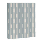 Minimalist Geo Chain Vertical  Block Stripe Pattern in Light Blue Gray and Cream Canvas Print Gallery Image 8