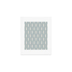 Minimalist Geo Chain Vertical  Block Stripe Pattern in Light Blue Gray and Cream Art Print Gallery Image 1