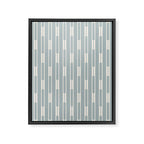 Minimalist Geo Chain Vertical  Block Stripe Pattern in Light Blue Gray and Cream Framed Canvas Print Gallery Image 8