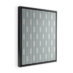 Minimalist Geo Chain Vertical  Block Stripe Pattern in Light Blue Gray and Cream Framed Canvas Print Gallery Image 2