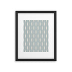 Minimalist Geo Chain Vertical  Block Stripe Pattern in Light Blue Gray and Cream Framed Art Print Gallery Image 6