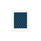 Minimalist Geo Chain Vertical  Block Stripe Pattern in Teal and Navy Blue Art Print Gallery Image 1
