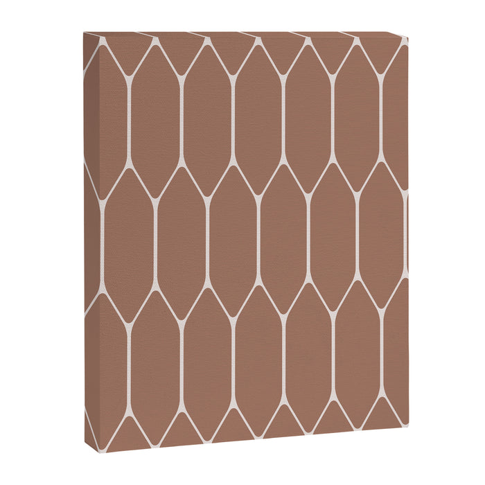 Minimalist Geometric Long Honeycomb Mocha Brown Pattern Canvas Print Gallery Image 1