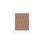 Minimalist Geometric Long Honeycomb Mocha Brown Pattern Art Print Gallery Image 1
