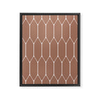 Minimalist Geometric Long Honeycomb Mocha Brown Pattern Framed Canvas Print Gallery Image 8