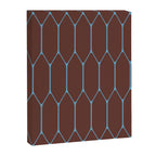 Minimalist Geometric Long Honeycomb Pattern in Dark Brown and Light Blue Canvas Print Gallery Image 8