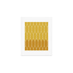 Minimalist Geometric Long Honeycomb Two-Toned Pattern in Light and Dark Mustard Art Print Gallery Image 1