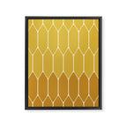 Minimalist Geometric Long Honeycomb Two-Toned Pattern in Light and Dark Mustard Framed Canvas Print Gallery Image 8