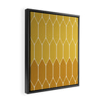 Minimalist Geometric Long Honeycomb Two-Toned Pattern in Light and Dark Mustard Framed Canvas Print Gallery Image 2