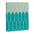 Minimalist Geometric Long Honeycomb Two-Toned Pattern in Turquoise Aqua Teal Canvas Print Gallery Image 8