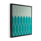 Minimalist Geometric Long Honeycomb Two-Toned Pattern in Turquoise Aqua Teal Framed Canvas Print Gallery Image 2