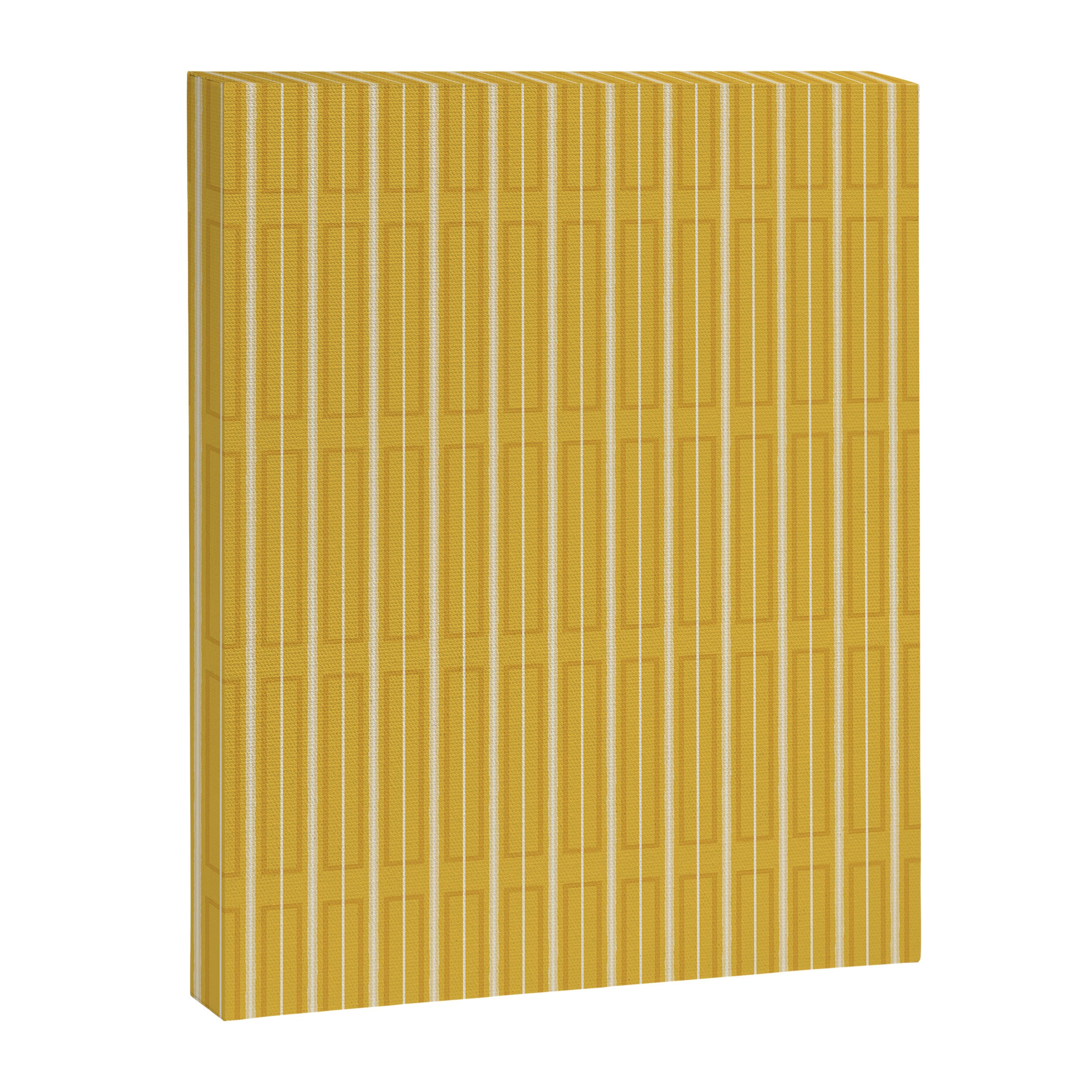 Minimalist Geometric Mustard Yellow Geo Box Striped Pattern Canvas Print Gallery Image 6