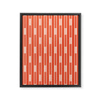 Minimalist Geometric Striped Geo Chain Vertical Pattern in Orange and Cream Framed Canvas Print Gallery Image 8