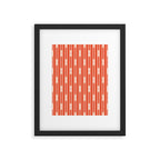 Minimalist Geometric Striped Geo Chain Vertical Pattern in Orange and Cream Framed Art Print Gallery Image 6