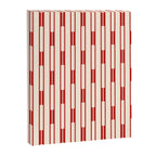 Minimalist Geometric Striped Geo Chain Vertical Pattern in Red and Cream Canvas Print Gallery Image 8