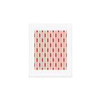 Minimalist Geometric Striped Geo Chain Vertical Pattern in Red and Cream Art Print Gallery Image 1