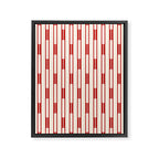 Minimalist Geometric Striped Geo Chain Vertical Pattern in Red and Cream Framed Canvas Print Gallery Image 8