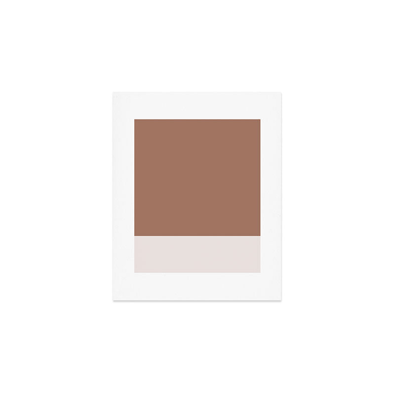 Minimalist Mocha Color Block Simple Striped Solid Art Print Gallery Image 1