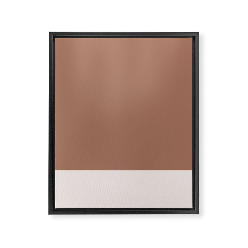 Minimalist Mocha Color Block Simple Striped Solid Framed Canvas Print Gallery Image 8