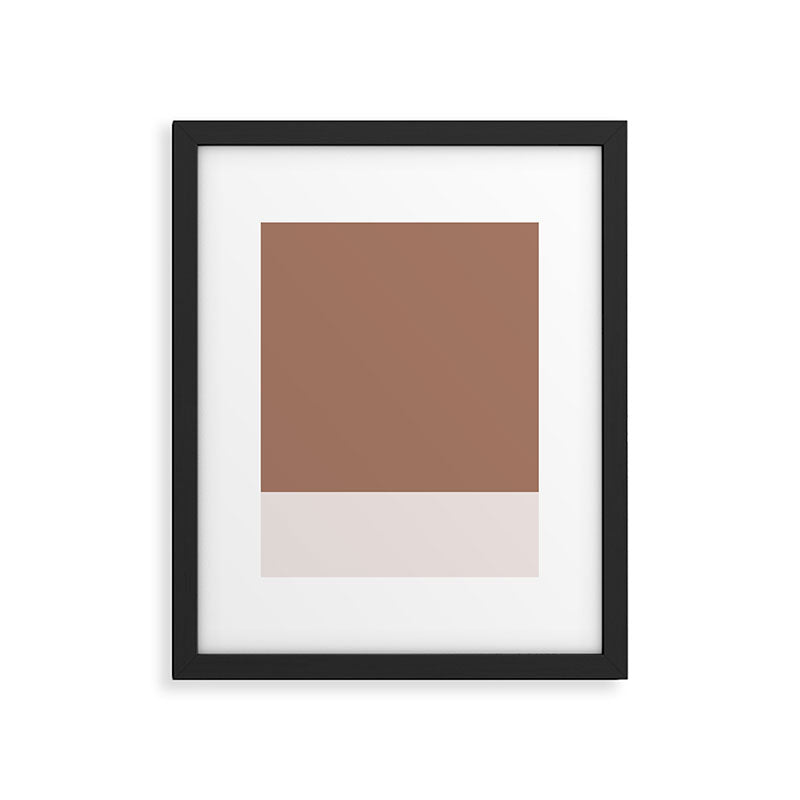 Minimalist Mocha Color Block Simple Striped Solid Framed Art Print Gallery Image 6