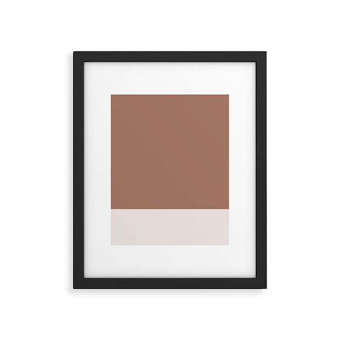 Minimalist Mocha Color Block Simple Striped Solid Framed Art Print Gallery Image 1
