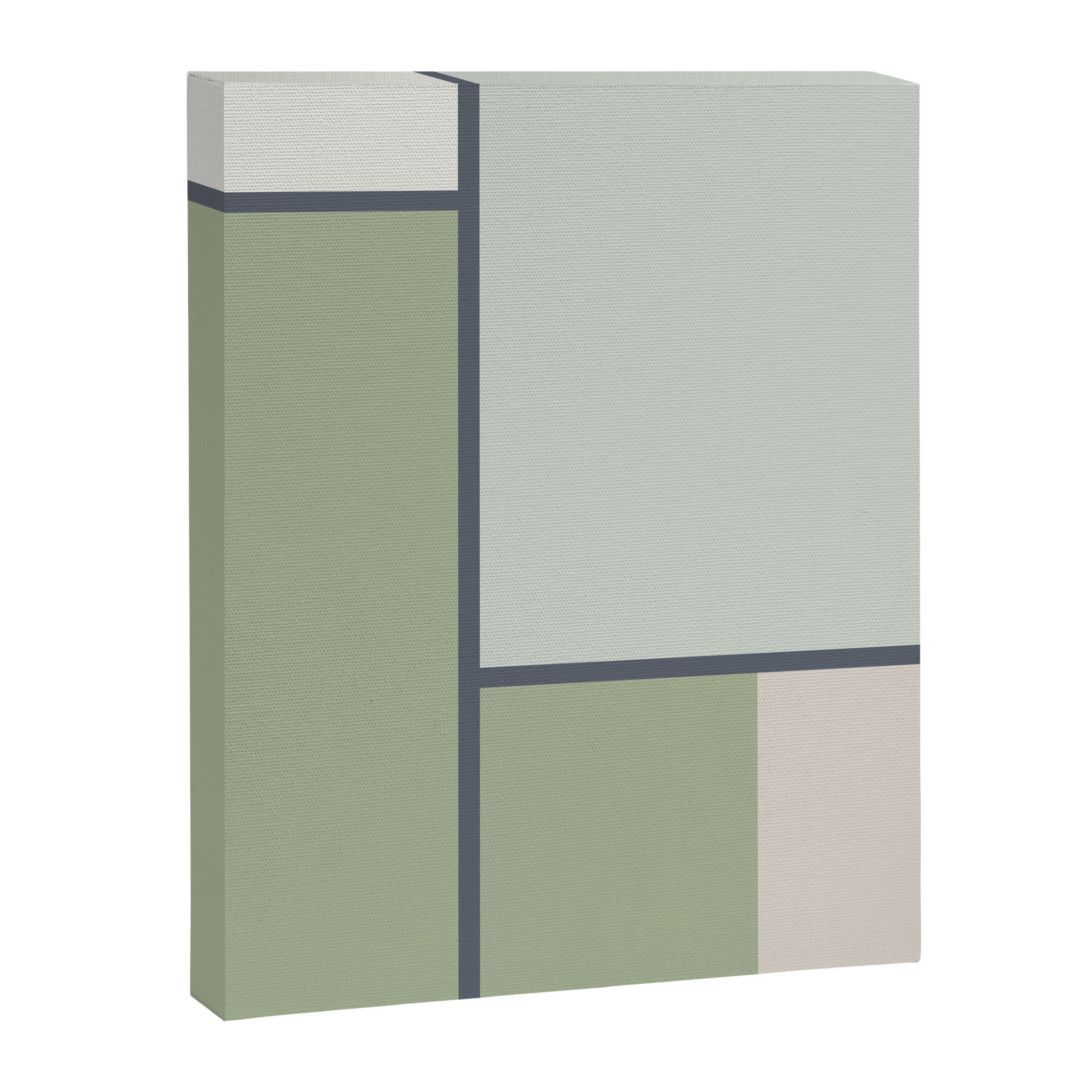 Minimalist Modern Color Block Abstract in Sage Green, Light Silver Gray, and Beige Canvas Print Gallery Image 8