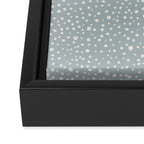 Minimalist Pale Painted Smudge Dots Pattern in Light Blue Gray and Cream Framed Canvas Print Gallery Image 3