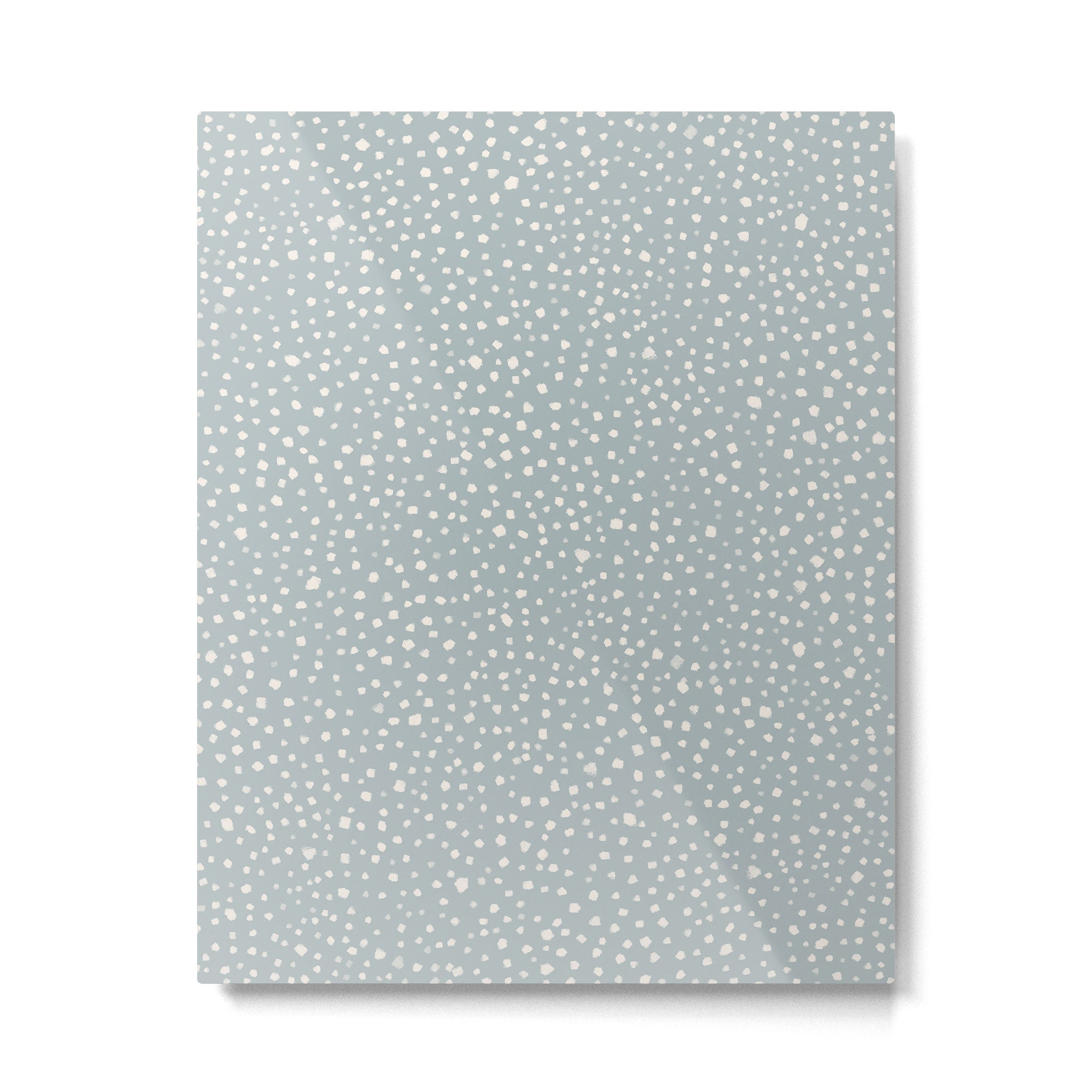 Minimalist Pale Painted Smudge Dots Pattern in Light Blue Gray and Cream Metal Print Gallery Image 4