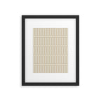 Minimalist Scandi Geometric Geo Box Striped Pattern in Cream Mustard Gold Charcoal Framed Art Print Gallery Image 5